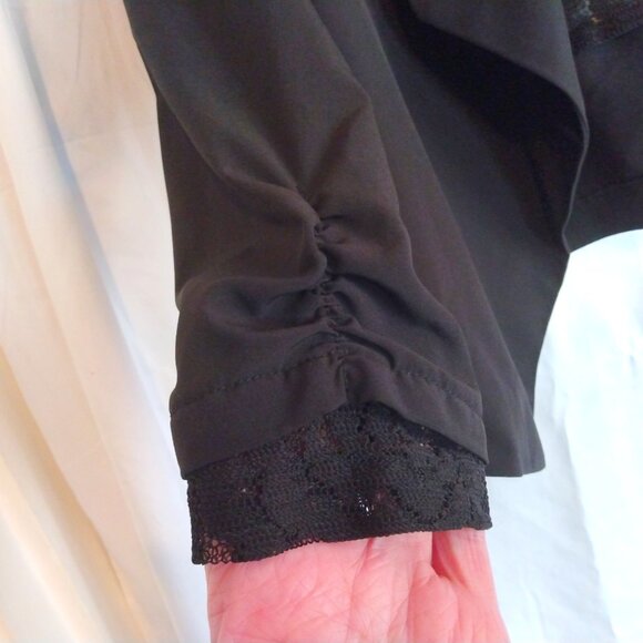 C’est Toi Lace Back Drape Jacket L Gothic Romantic Boho Chic Dark Academia Black - Picture 4 of 9